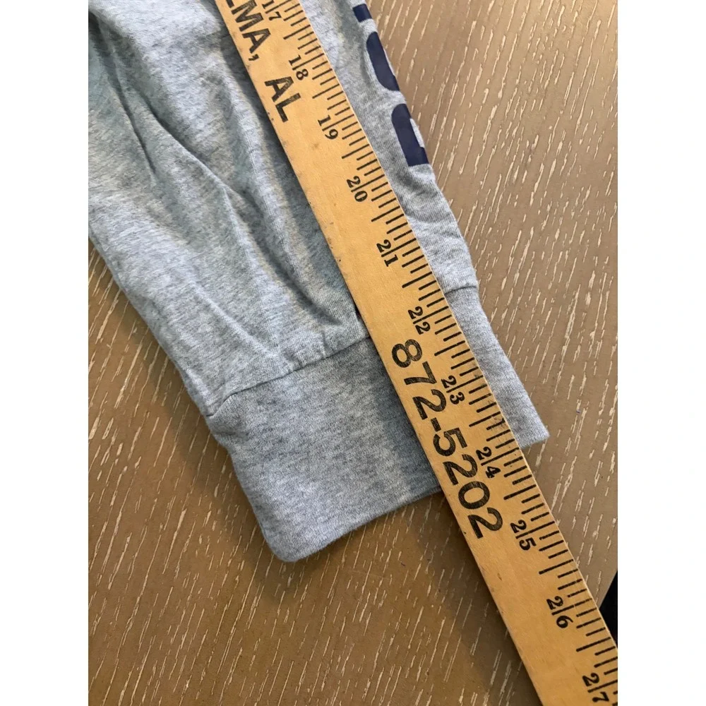 Polo Ralph Lauren Men's XL Gray Big Pony Hooded Long Sleeve T-Shirt Logo Sleeve